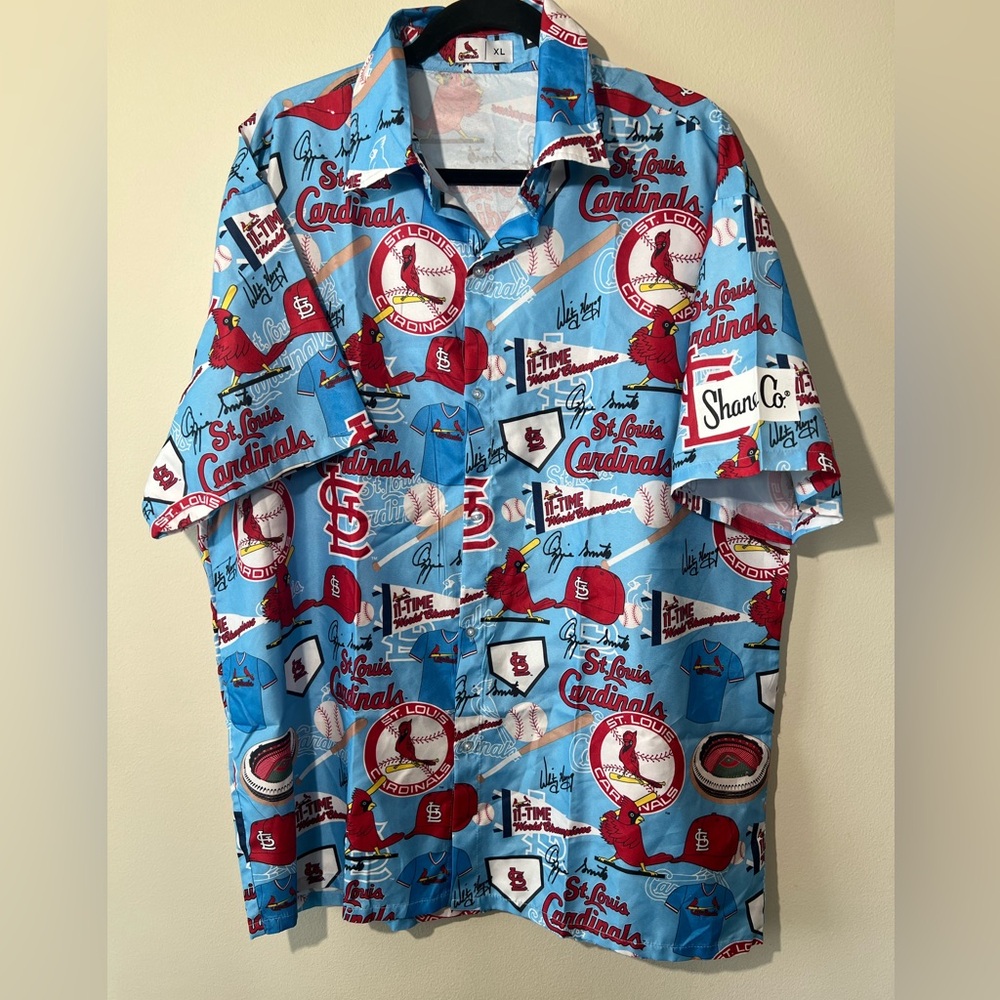 St. Louis Cardinals Shane Co. Button Up Shirt‎ Men’s XL Vintage Logo Baseball